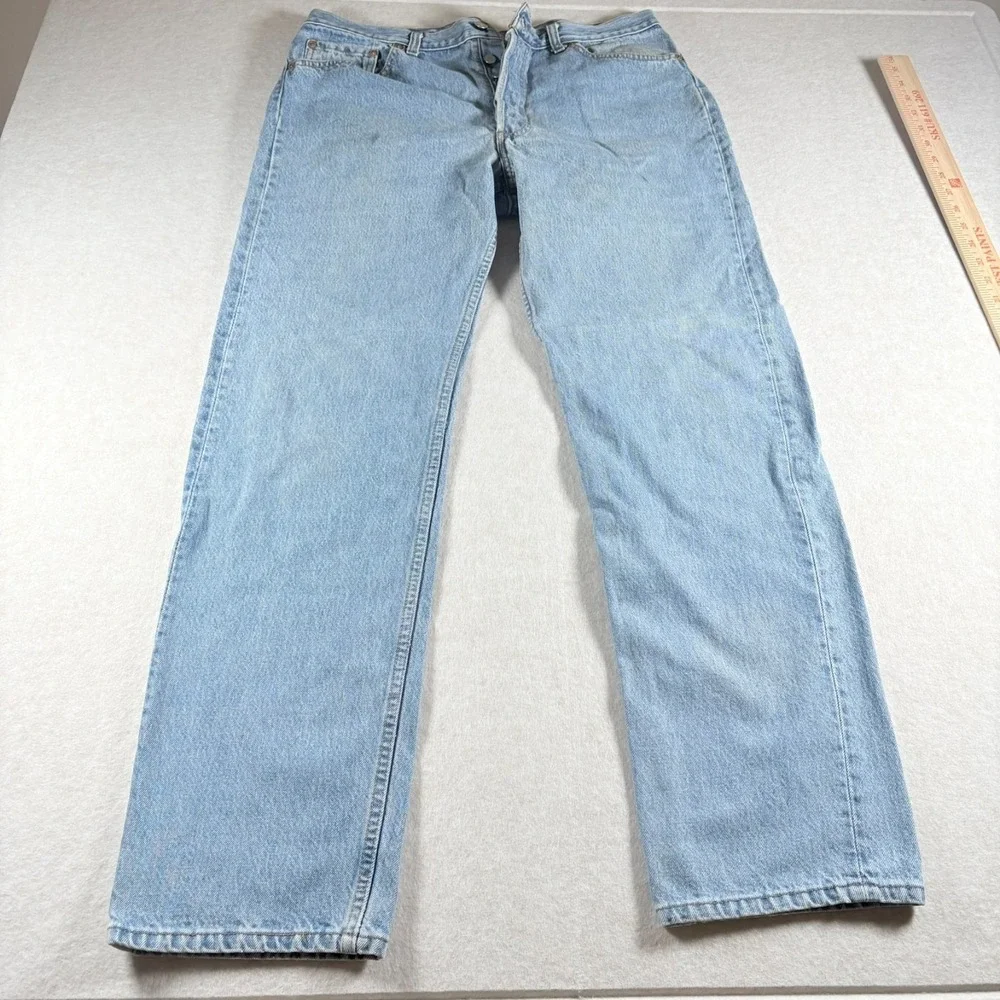 Levi's 501 USA Vintage 36x32 Light Wash Button Fly Straight Leg Jeans